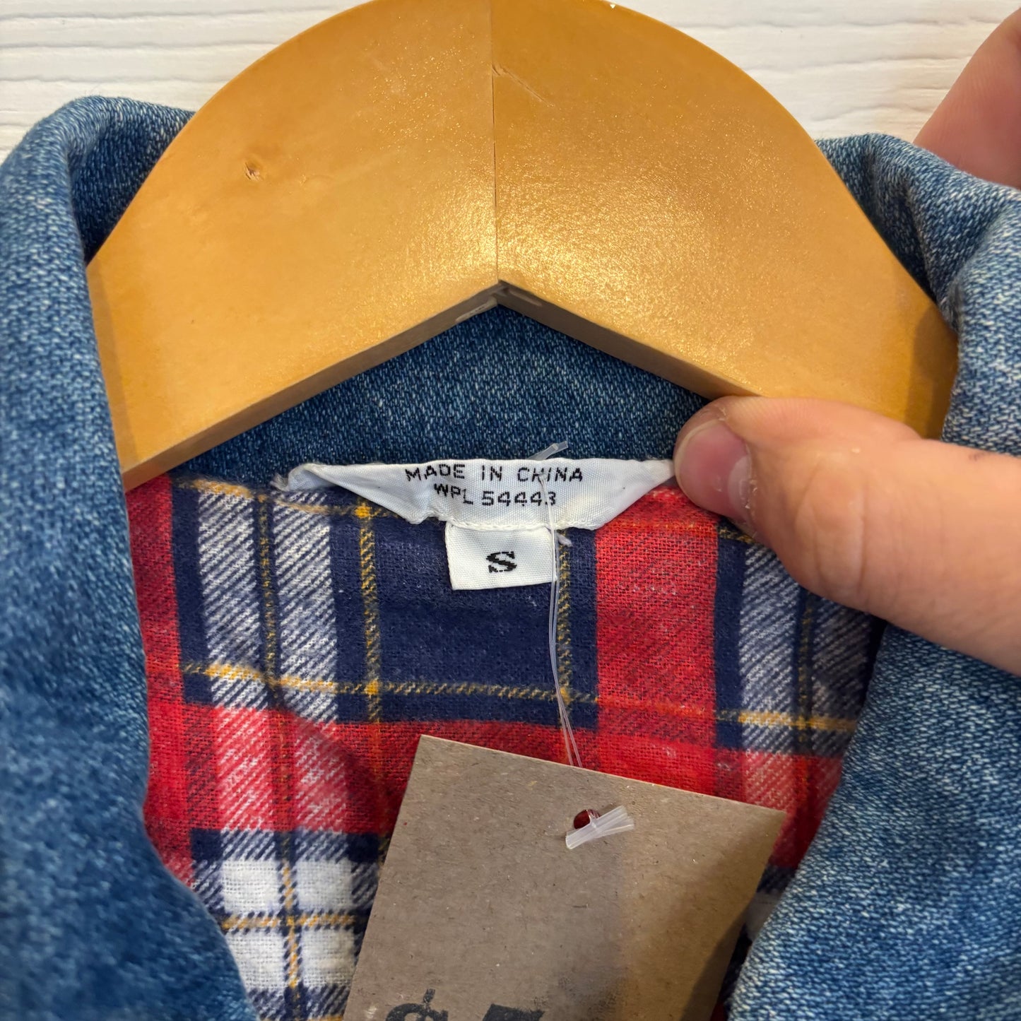 Vintage Cropped Lined Denim Jacket - S