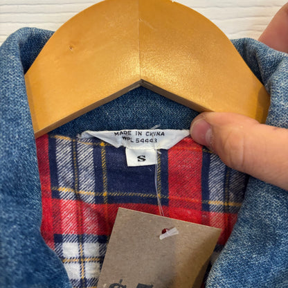 Vintage Cropped Lined Denim Jacket - S