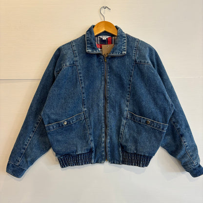 Vintage Cropped Lined Denim Jacket - S
