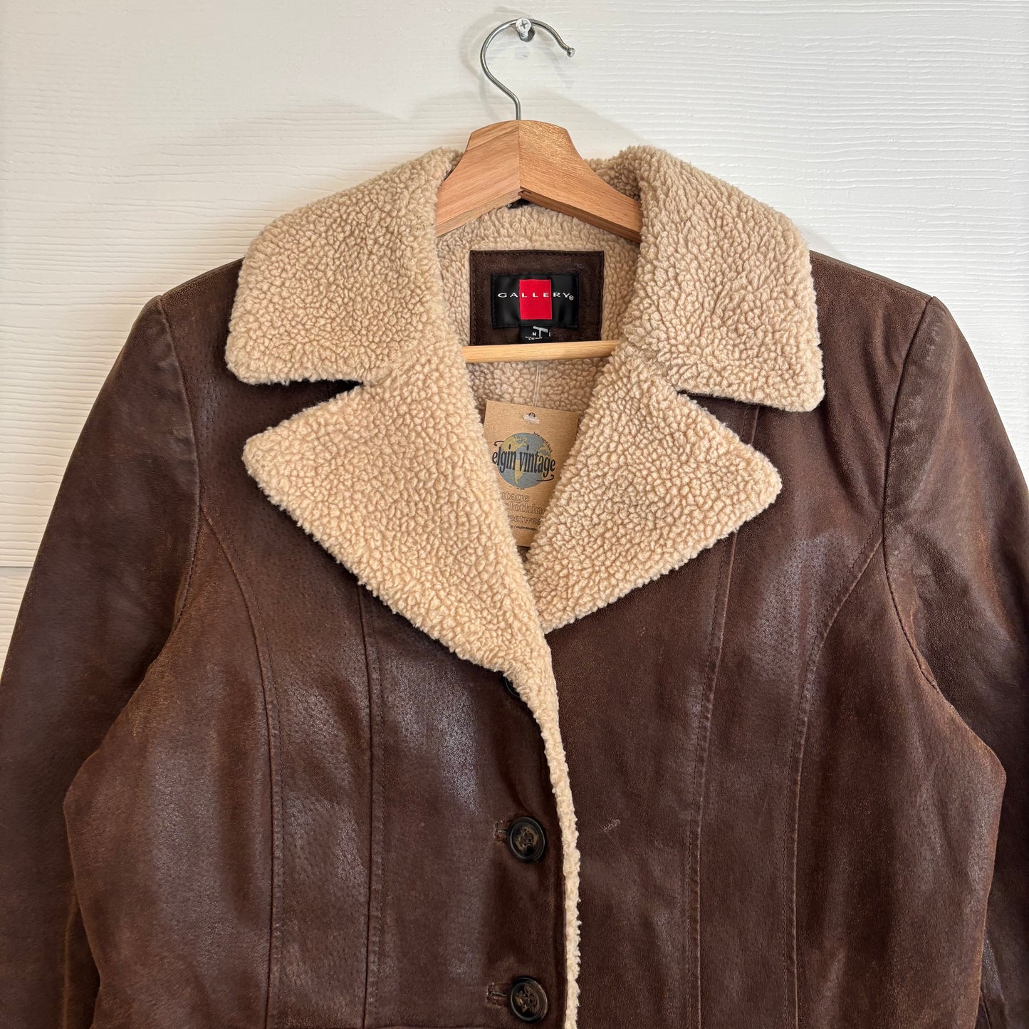 Vintage Gallery Fur Collar Leather Jacket - M