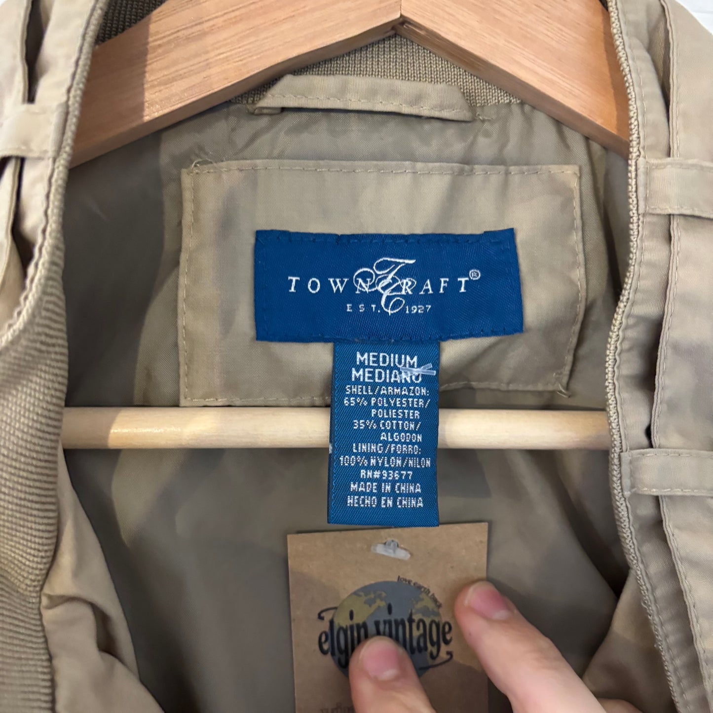 Vintage Township Tan Bomber Jacket - M