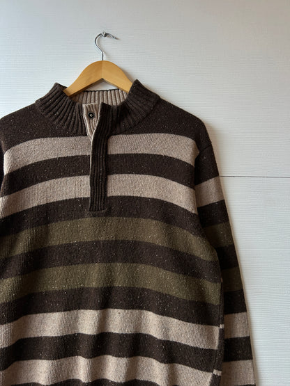 Striped golf sweater - L
