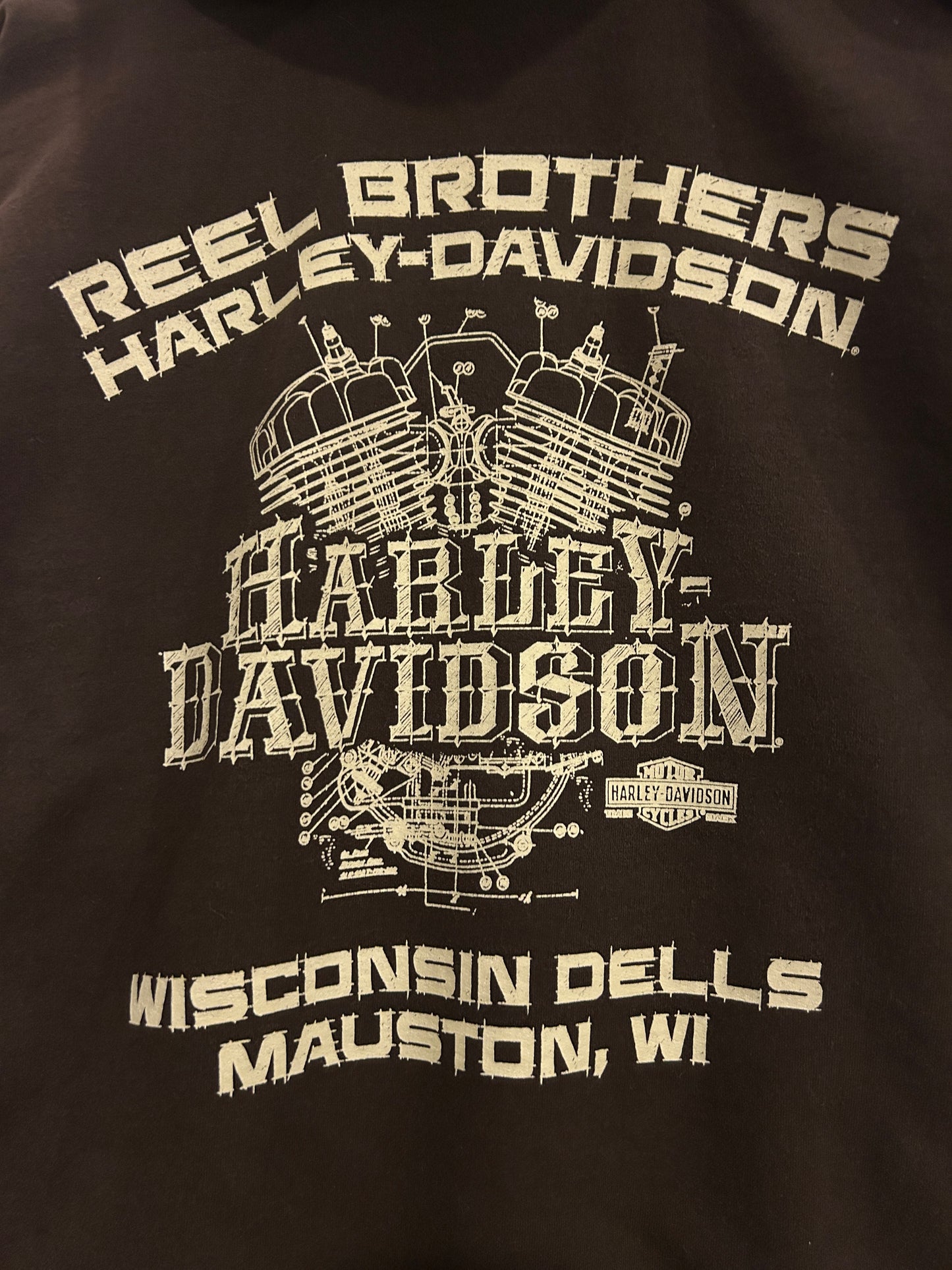 Y2K Brown Harley hoodie - M