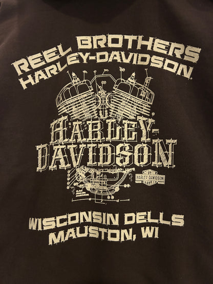 Y2K Brown Harley hoodie - M