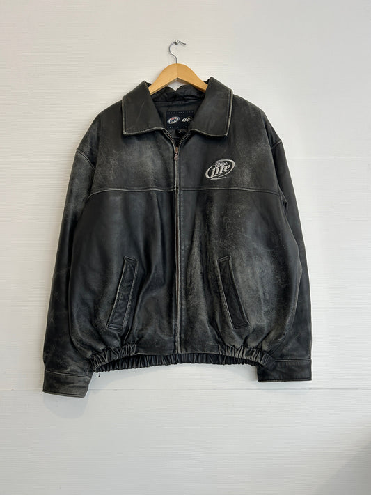Vintage Miller Lite Harley leather jacket - XL
