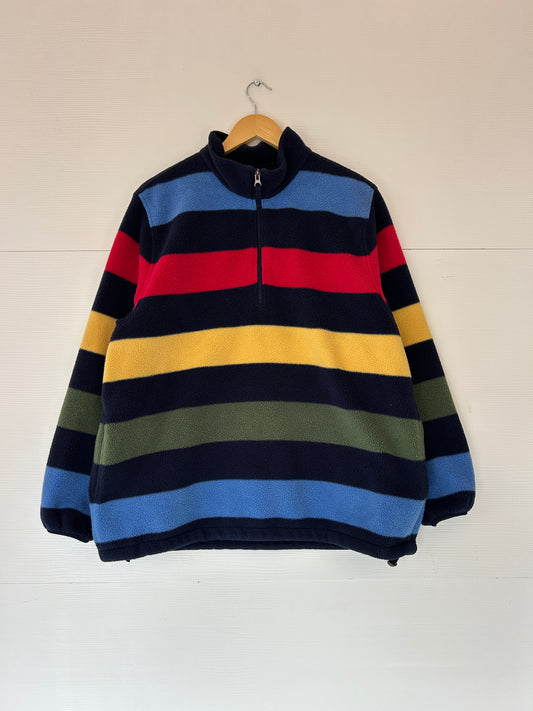 Lands end striped fleece - L
