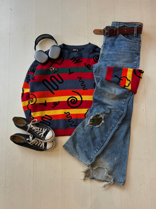 Y2K tide card log sweater