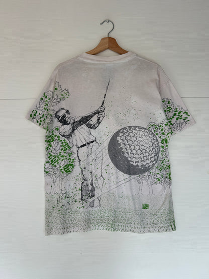 Golf outing all over print tee - M