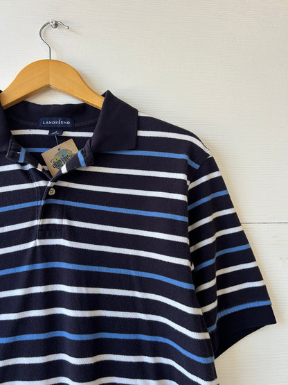 Lands end striped polo - M