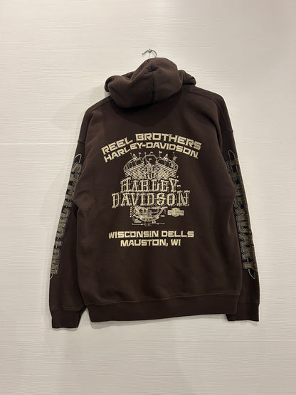 Y2K Brown Harley hoodie - M