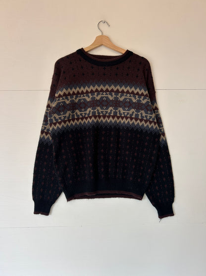 Striped golf sweater - L