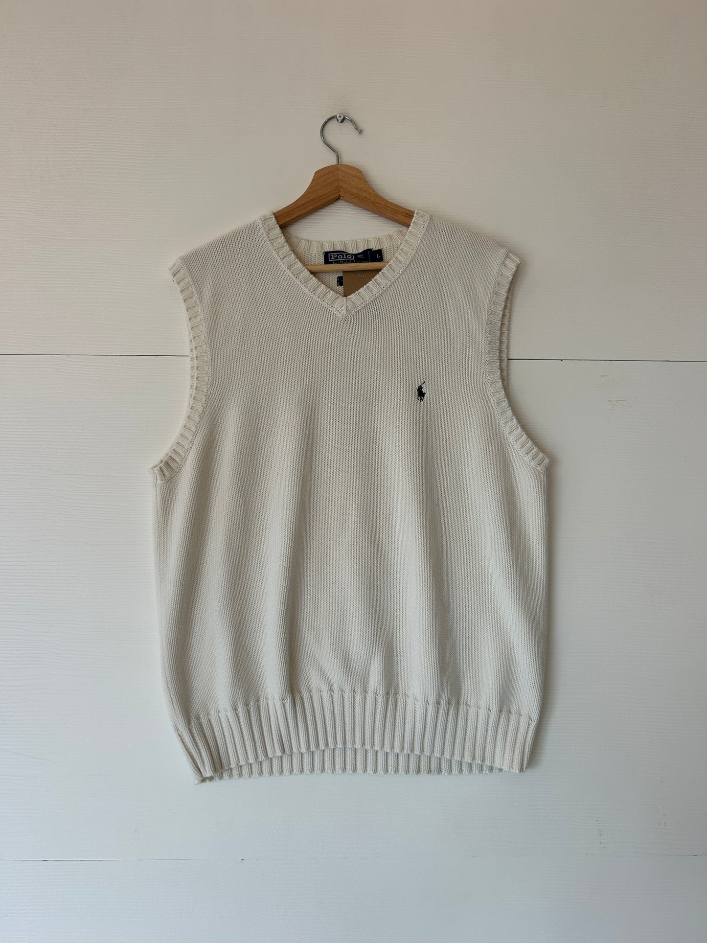 Polo knit vest - L