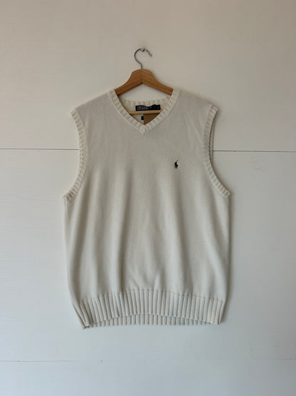 Polo knit vest - L