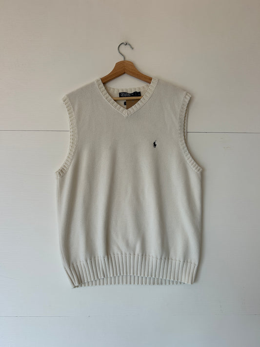 Polo knit vest - L