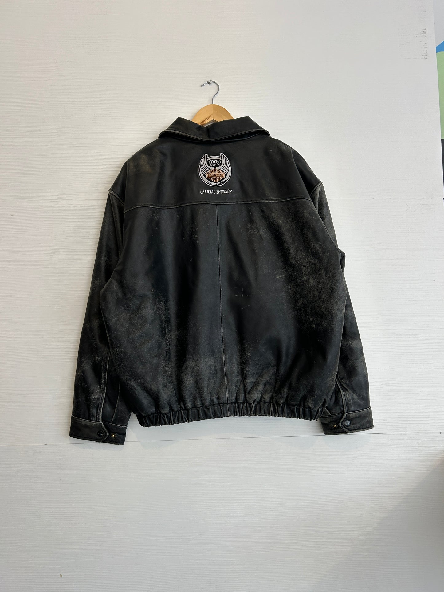 Vintage Miller Lite Harley leather jacket - XL