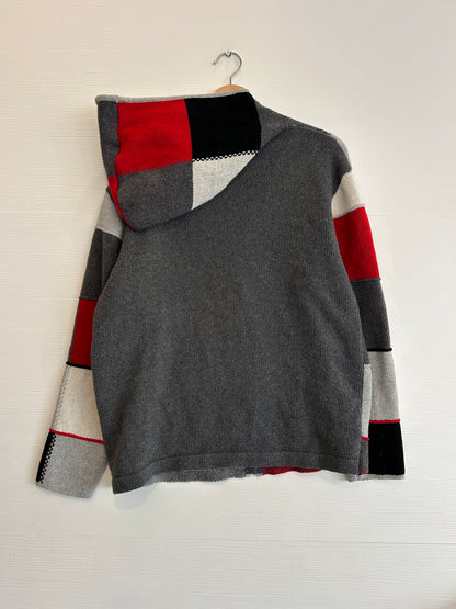 Vintage cut & sew style zip up hoodie