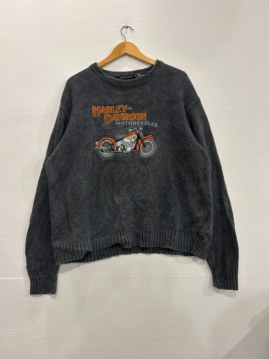 Vintage Harley embroidered biker knit - XL