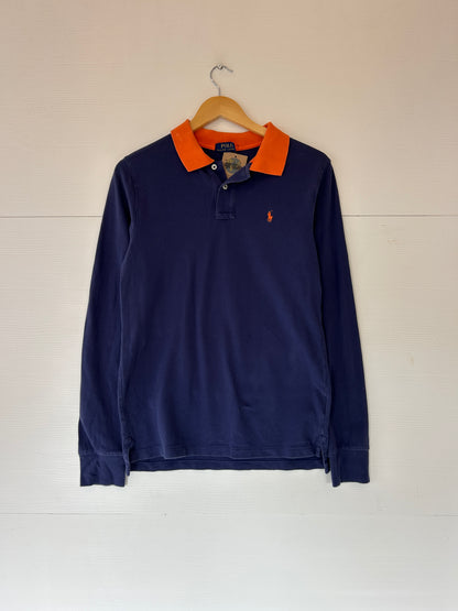 Ralph Lauren polo navy longsleeve - S