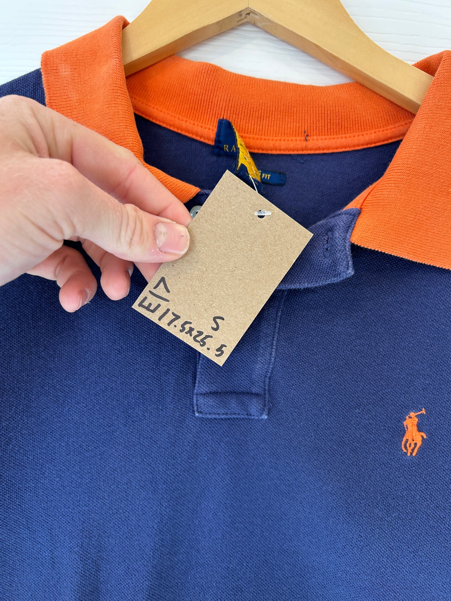 Ralph Lauren polo navy longsleeve - S