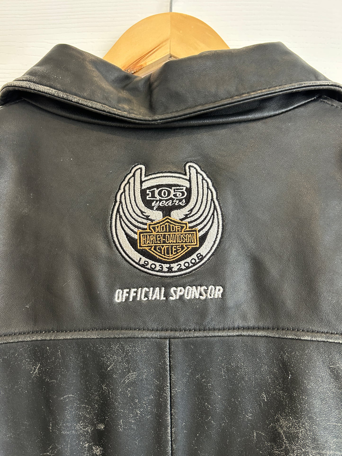 Vintage Miller Lite Harley leather jacket - XL