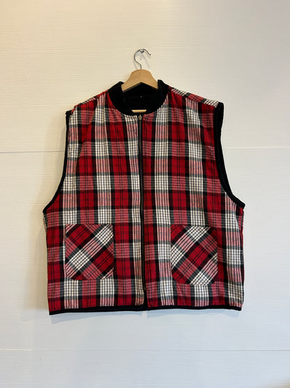 Vintage Marlboro reversible zip up plaid vest - L￼