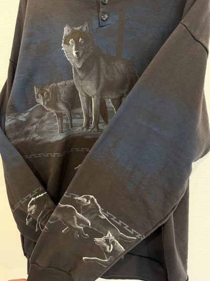 Nature wolf AOP crewneck - XL