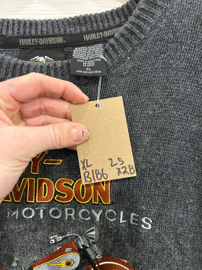 Vintage Harley embroidered biker knit - XL