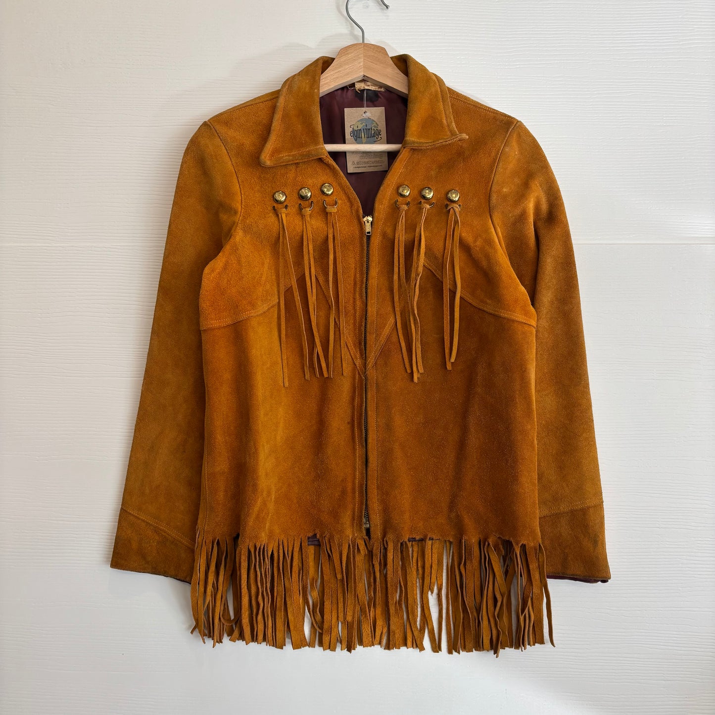 Vintage Suede Leather Tassel Jacket - S