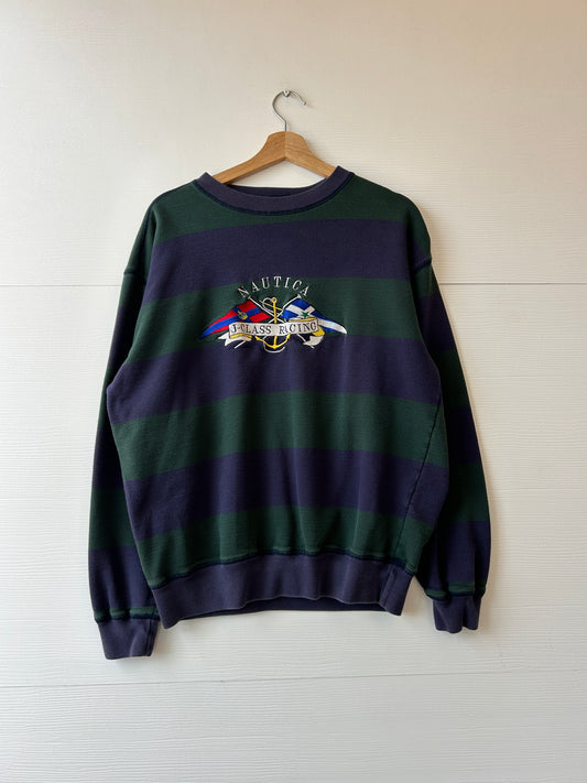 Nautica striped crew - L