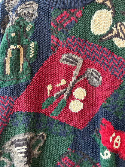 Hand knit northern Isles golf sweater - L