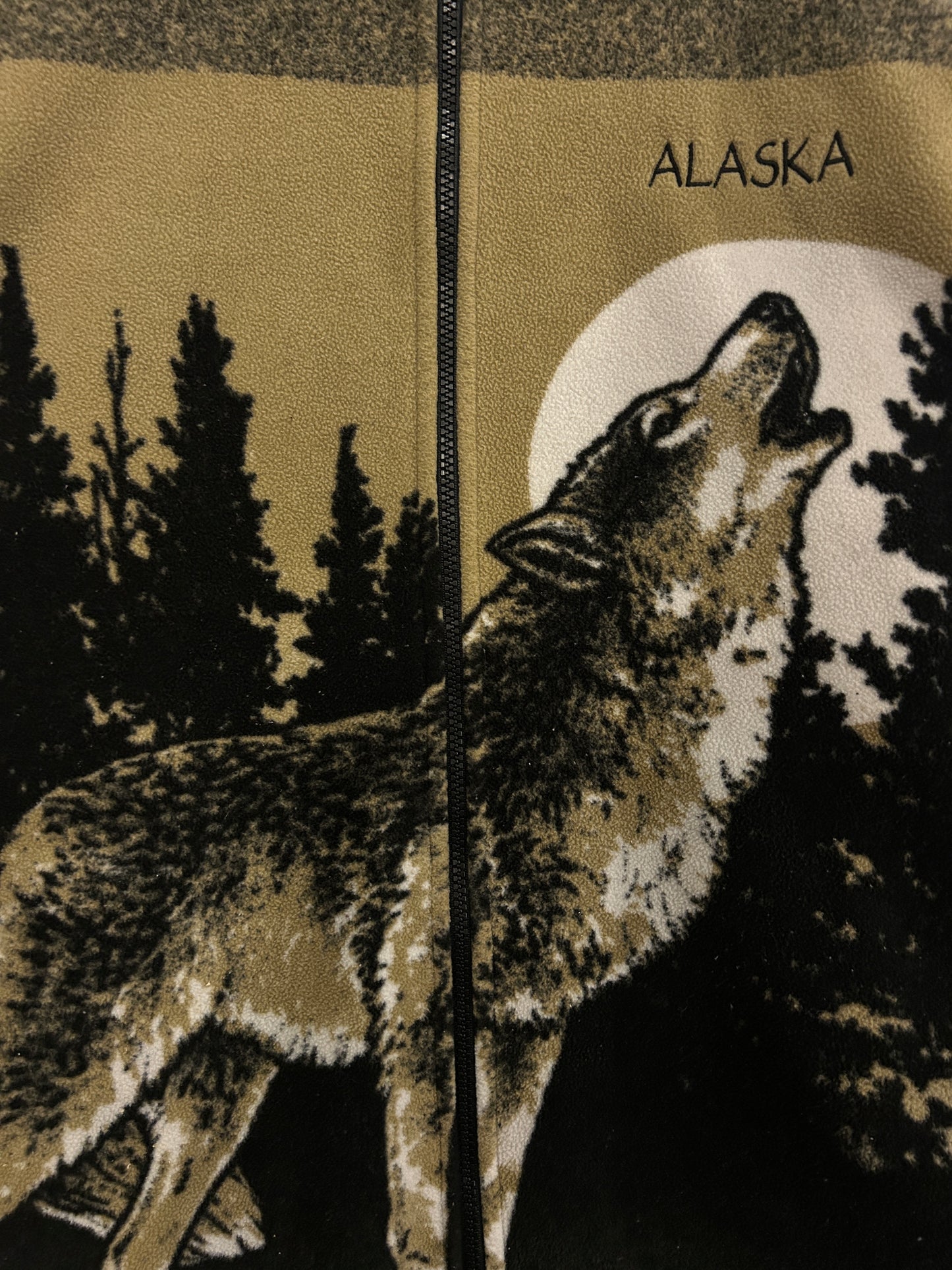 Vintage Wolf fleece zip-up jacket