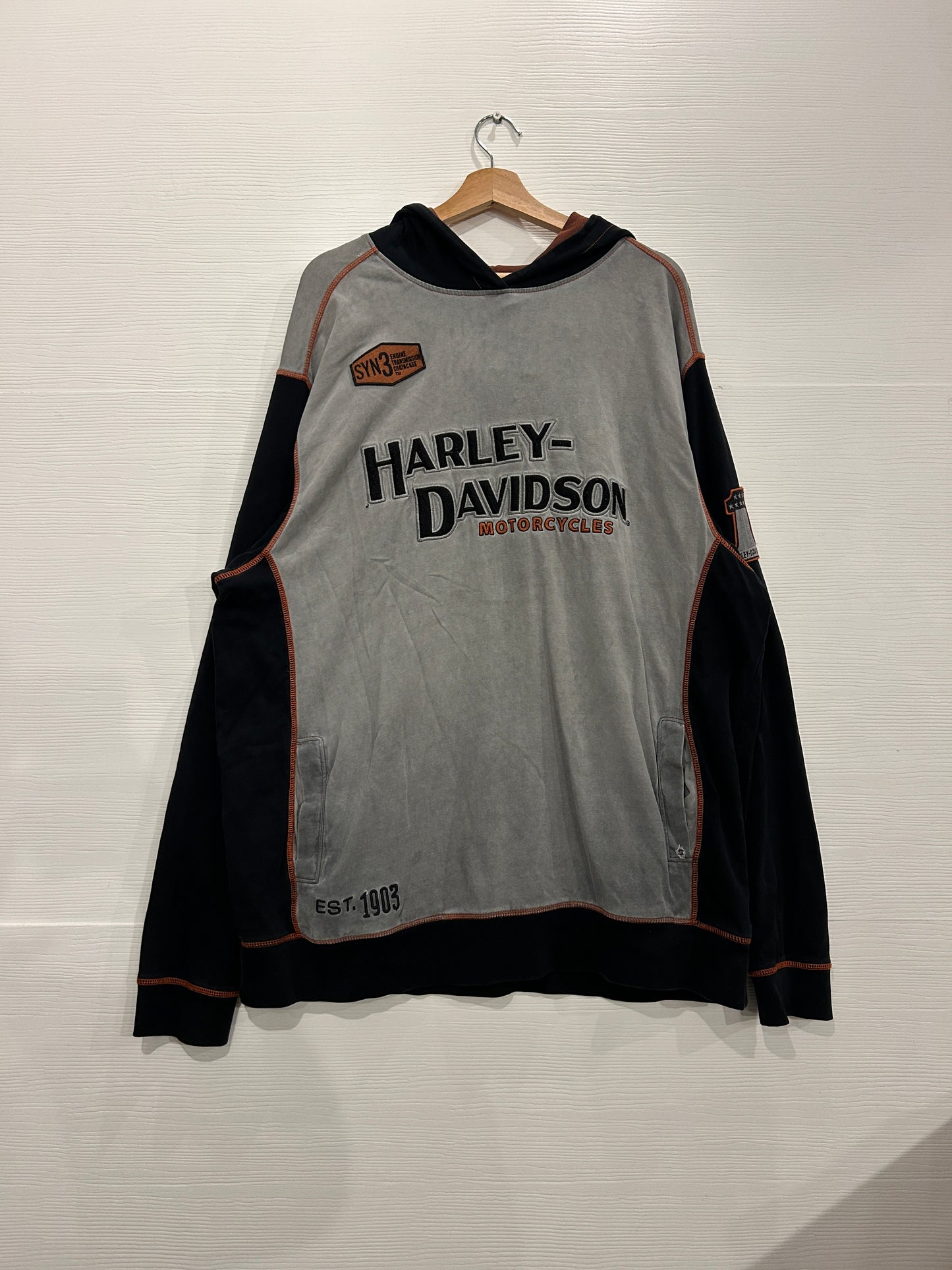 Vintage Harley embroidered Hoodie - XXL