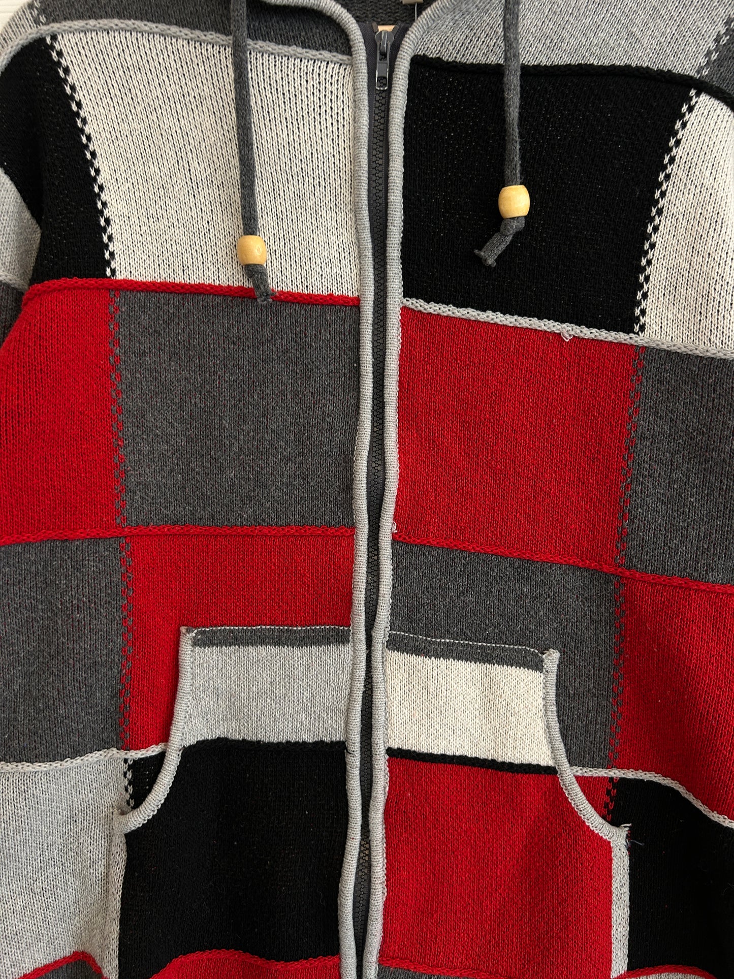 Vintage cut & sew style zip up hoodie