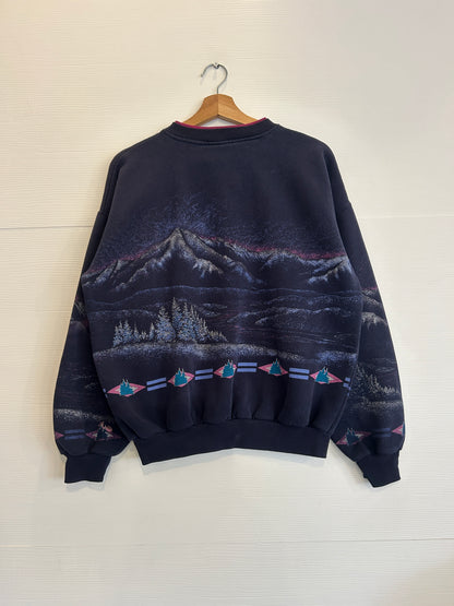 Vintage mountain AOP crewneck - M