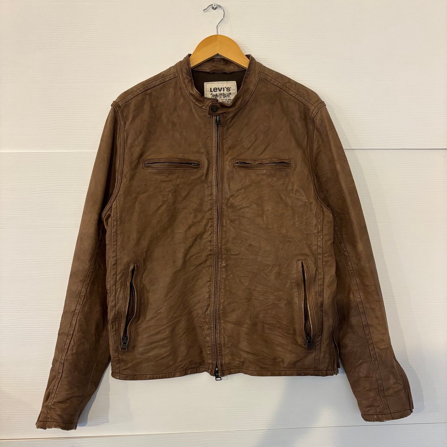 Vintage Levi’s Brown Cropped Leather Jacket - L
