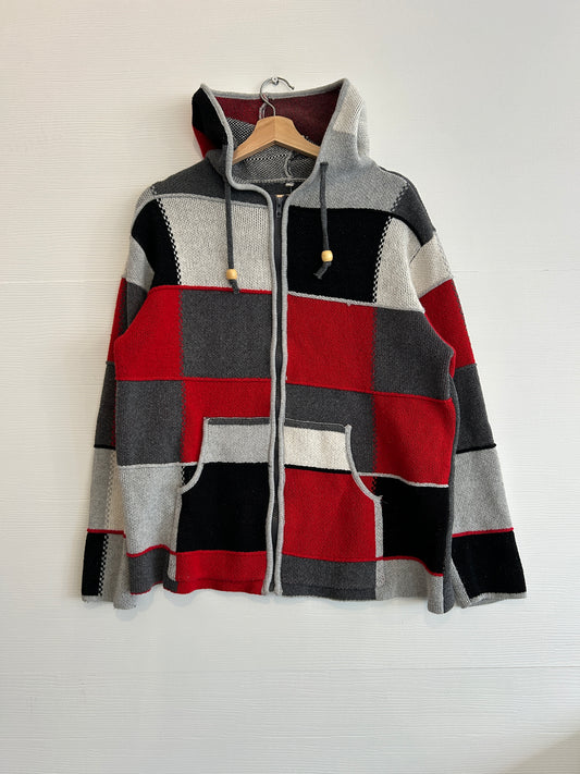 Vintage cut & sew style zip up hoodie