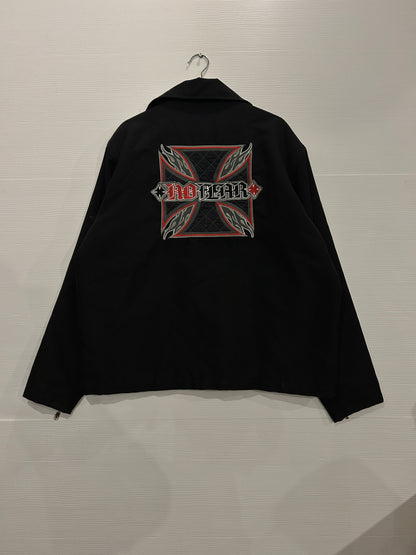 Vintage No fear cropped biker jacket