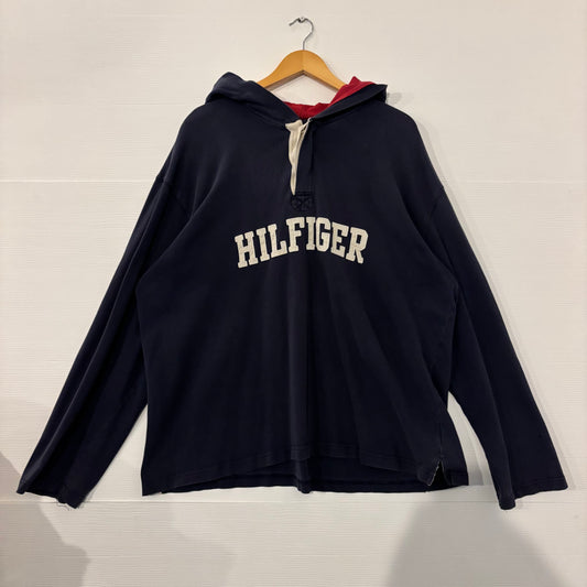 Vintage Tommy Hilfiger Henley Hoodie - XXL