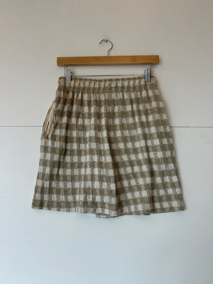 Checkered knit shorts - M