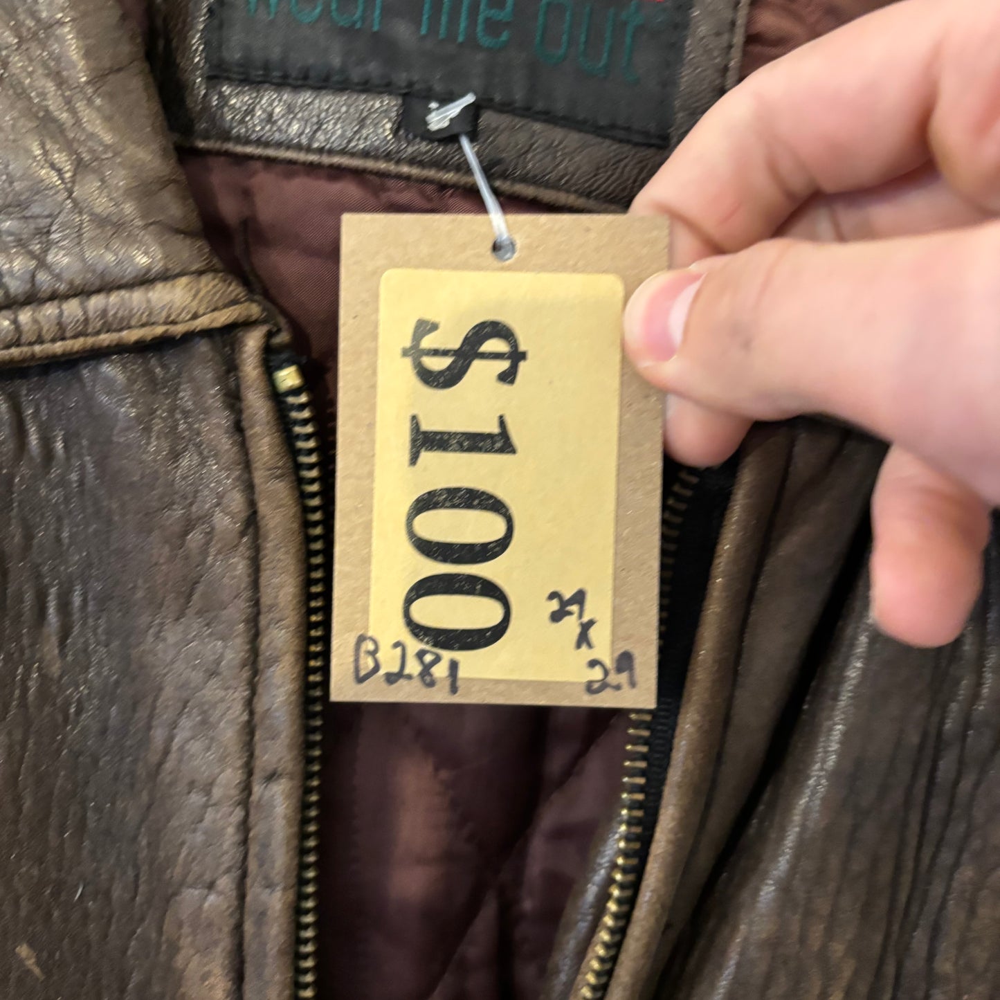 Vintage Outer Wear Concept Faded Leather Jacket - L