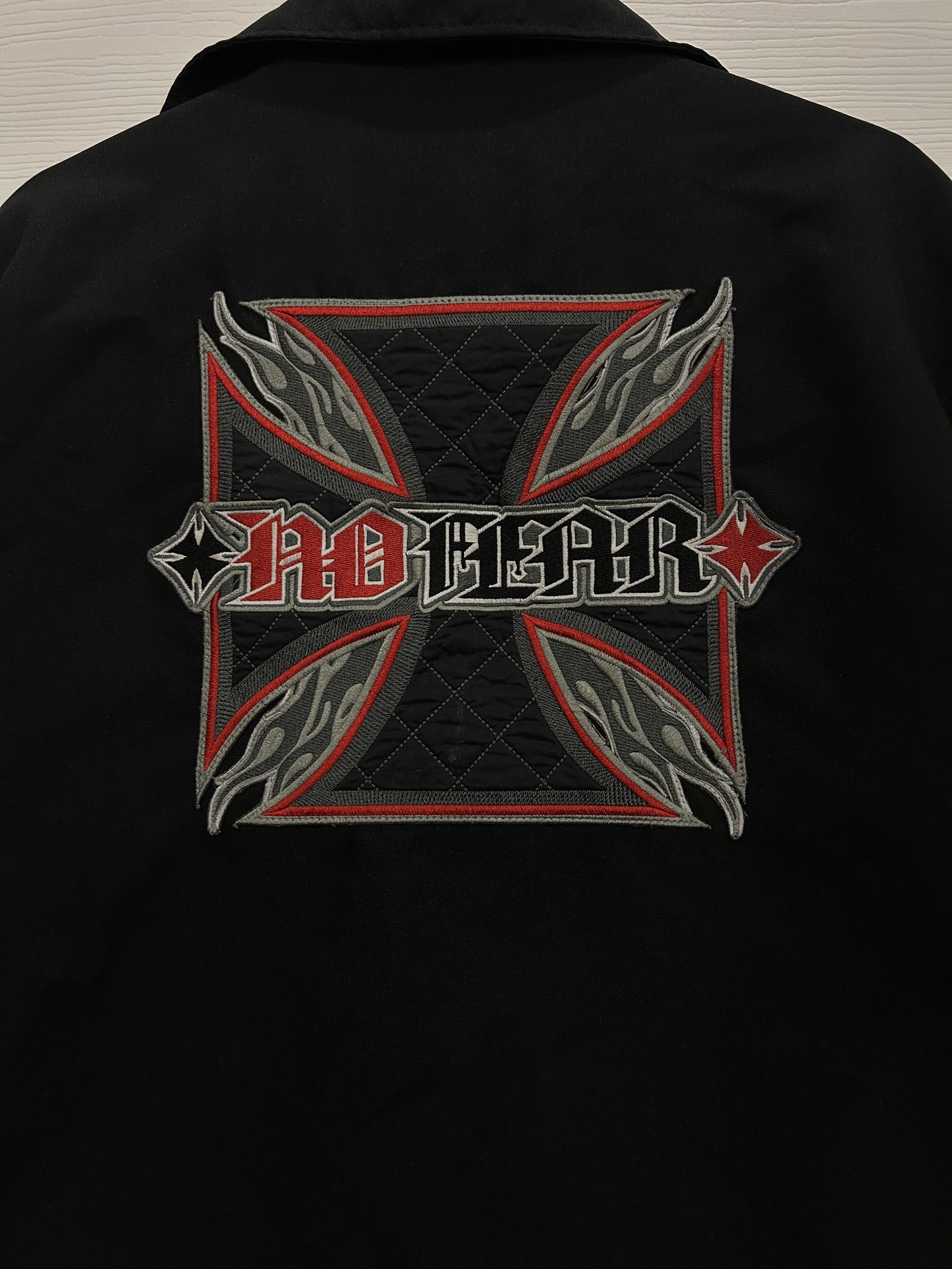 Vintage No fear cropped biker jacket