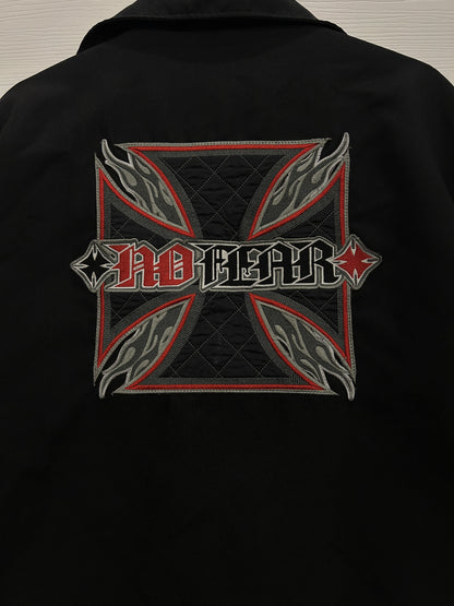 Vintage No fear cropped biker jacket