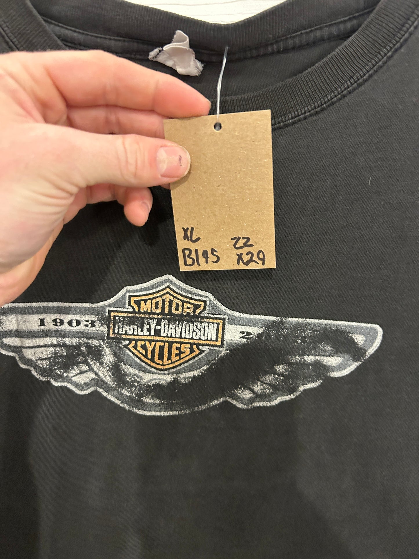 Vintage “In the Beginning” Harley tee - XL