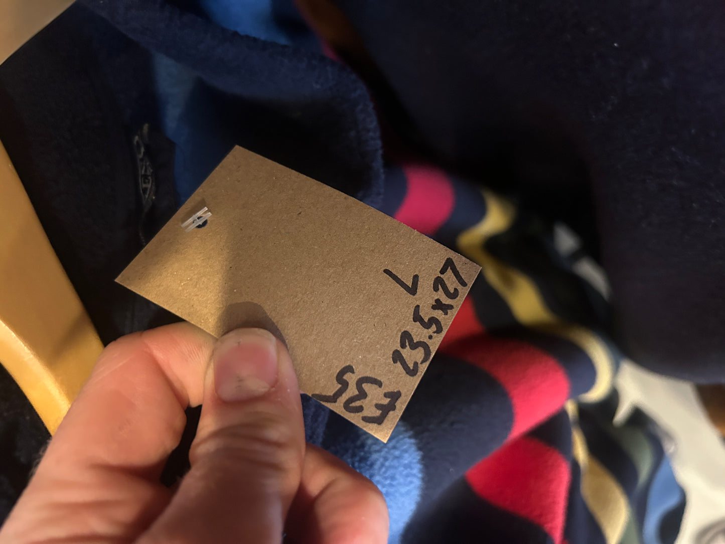 Lands end striped fleece - L