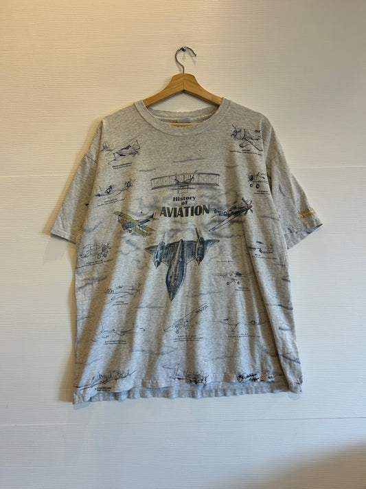 Vintage Aviation Plane AOP tee - XL
