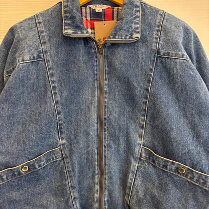 Vintage Cropped Lined Denim Jacket - S