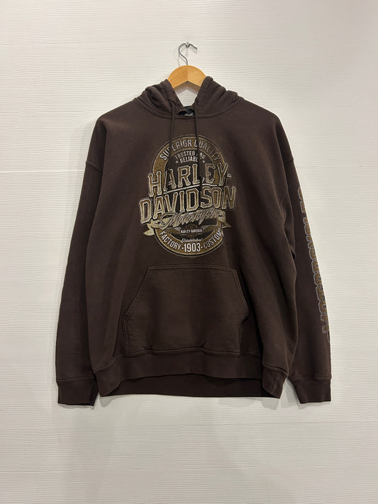 Y2K Brown Harley hoodie - M