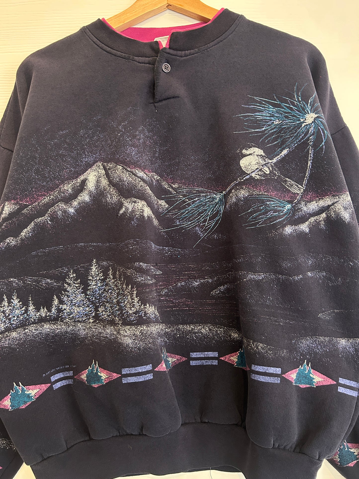 Vintage mountain AOP crewneck - M