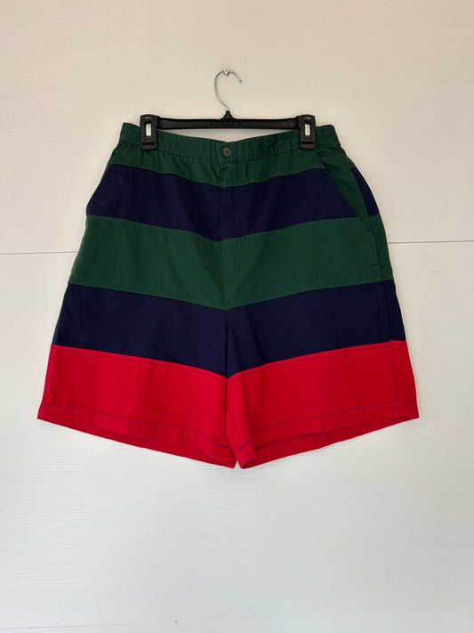 Lands end striped golf shorts - S