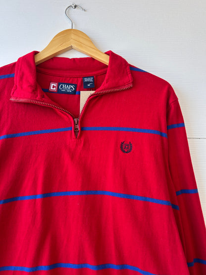 Chaps striped quarter zip - M